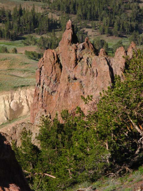 Volcanic structures on South face of Sonora Peak.